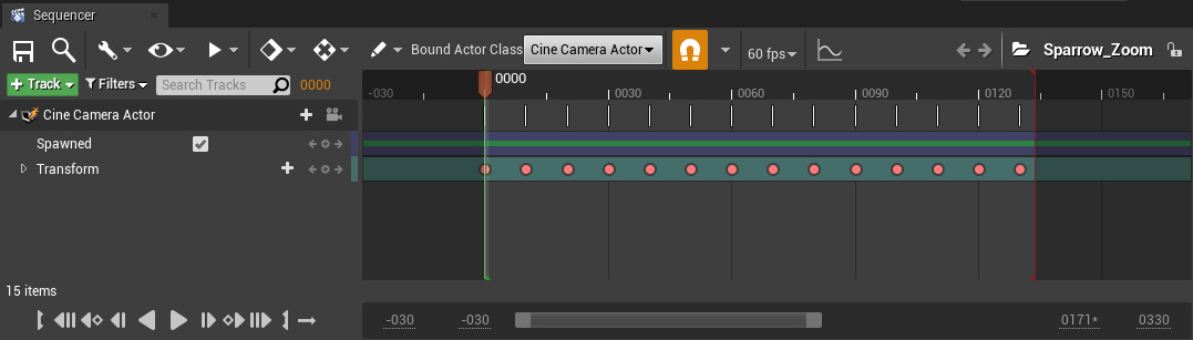 设置转换的关键帧