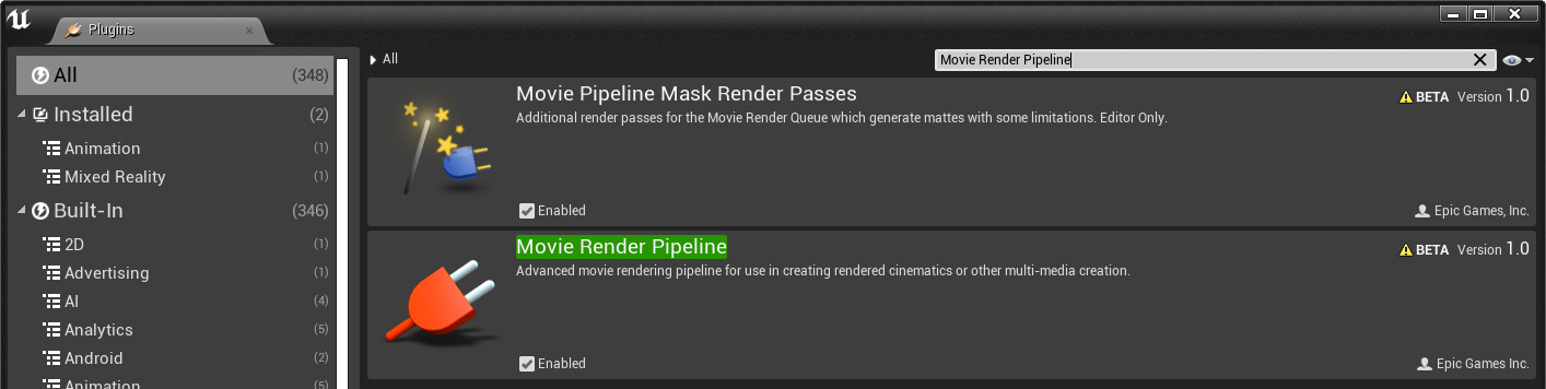 影片渲染管线插件