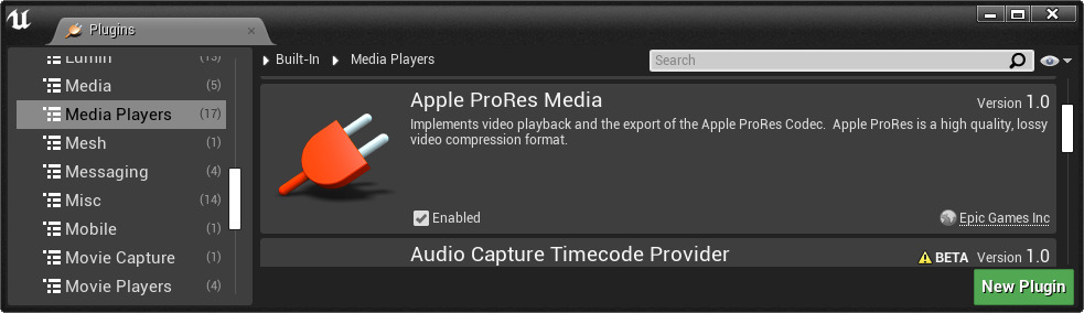 启用Apple ProRes媒体插件