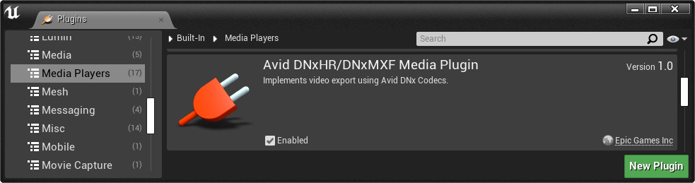 启用Avid DNx插件