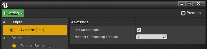 设置菜单中的Avid DNx