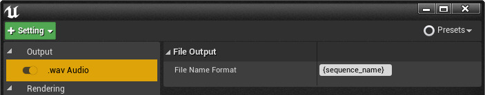 设置窗口中的WAV音频