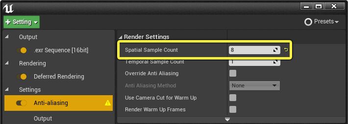 增加的空间采样计数（Increased spatial sample count）