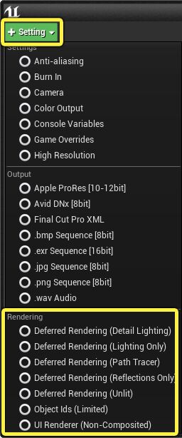 Rendering Settings