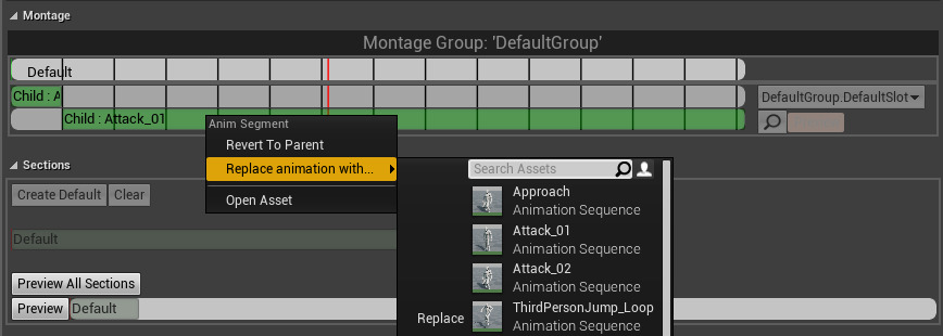 Right-click to Change Anim Segment