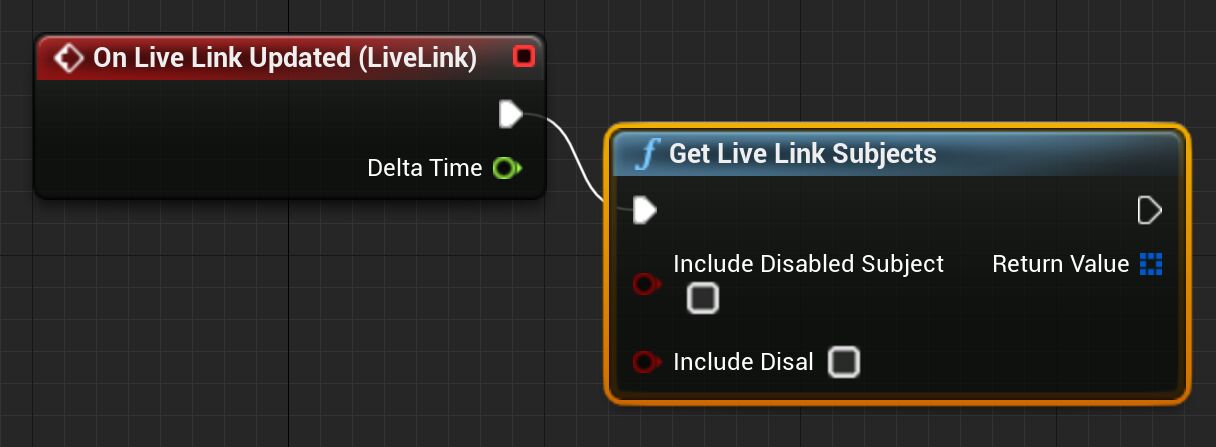 get live link subjects蓝图节点