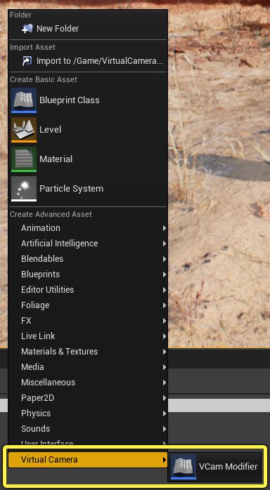 创建虚拟摄像机修饰器