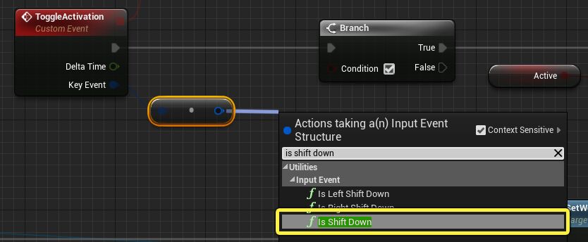 添加Is Shift Down节点