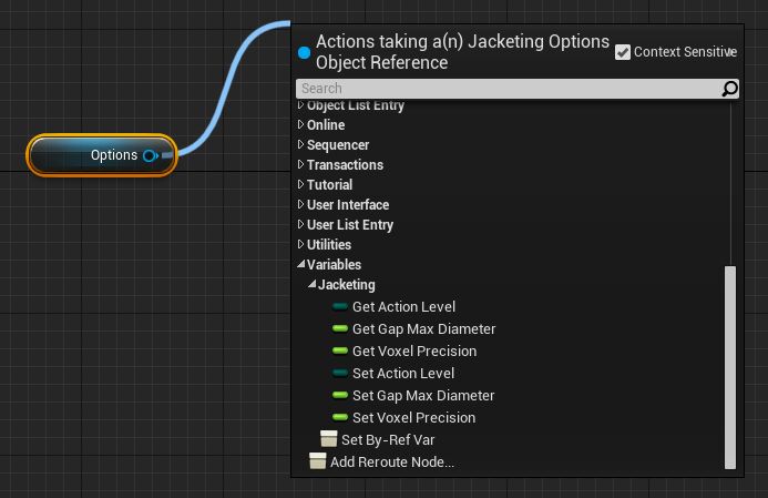 Drag right for the Jacketing Options API