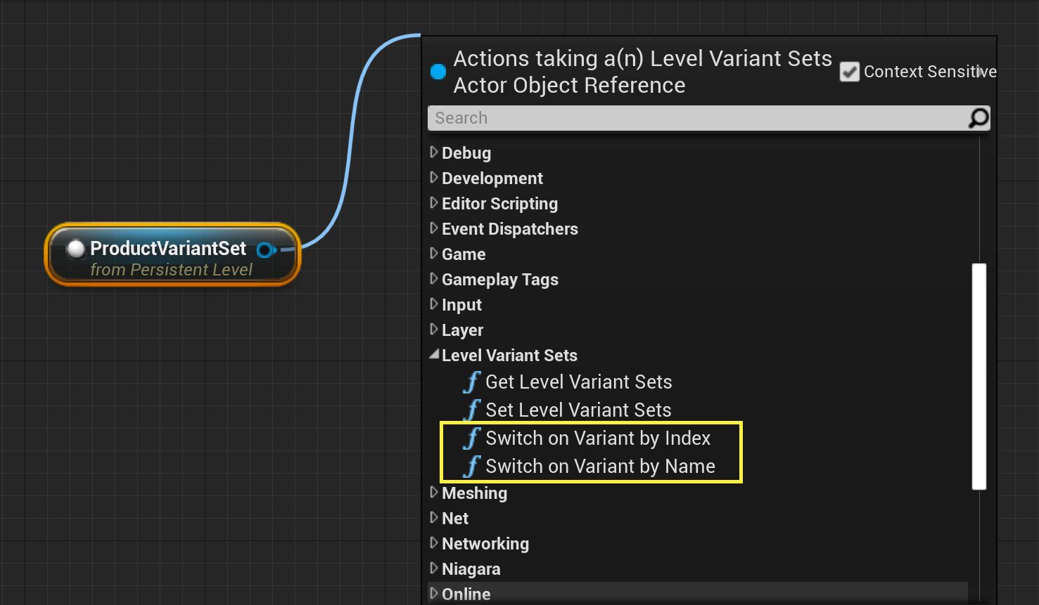 按索引或名称启用变体