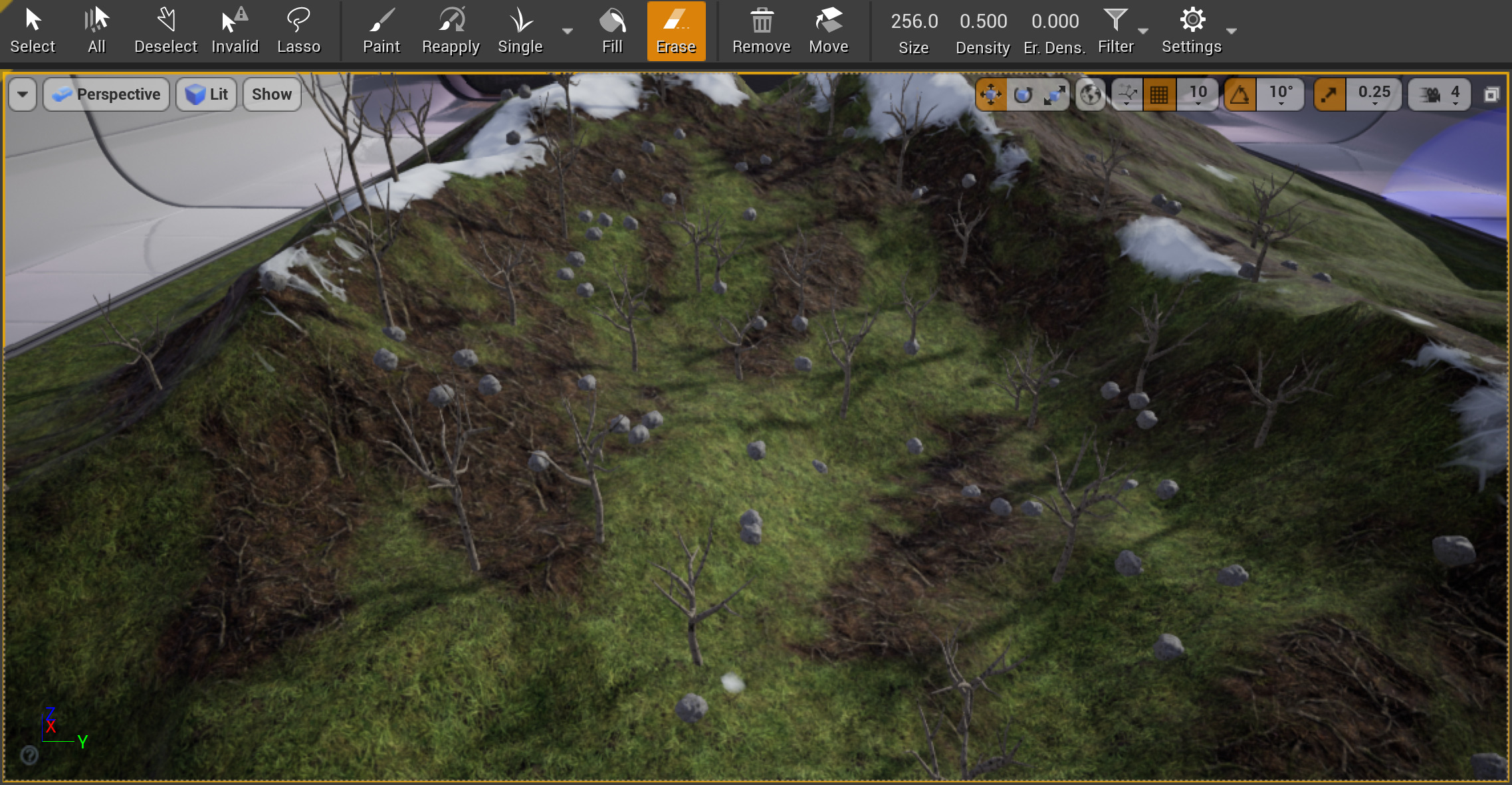 After using Erase tool