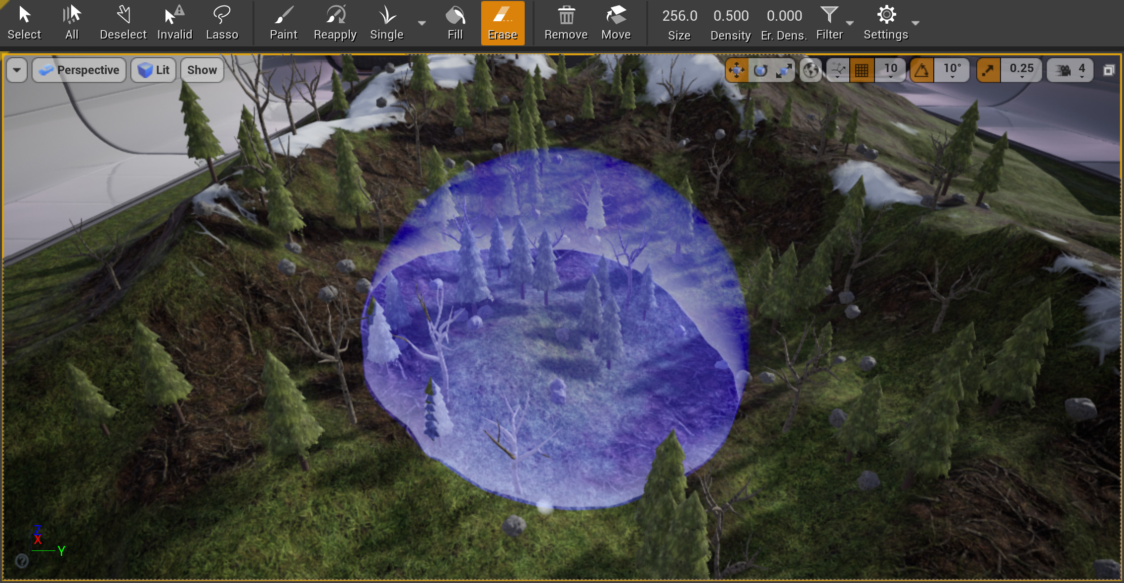 Before using Erase tool