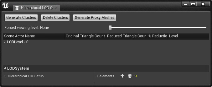 HLOD Outliner Fully Expanded