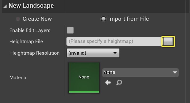Image of button to click to import a heightmap file