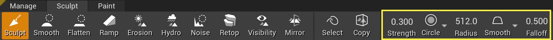 Brush Settings Toolbar