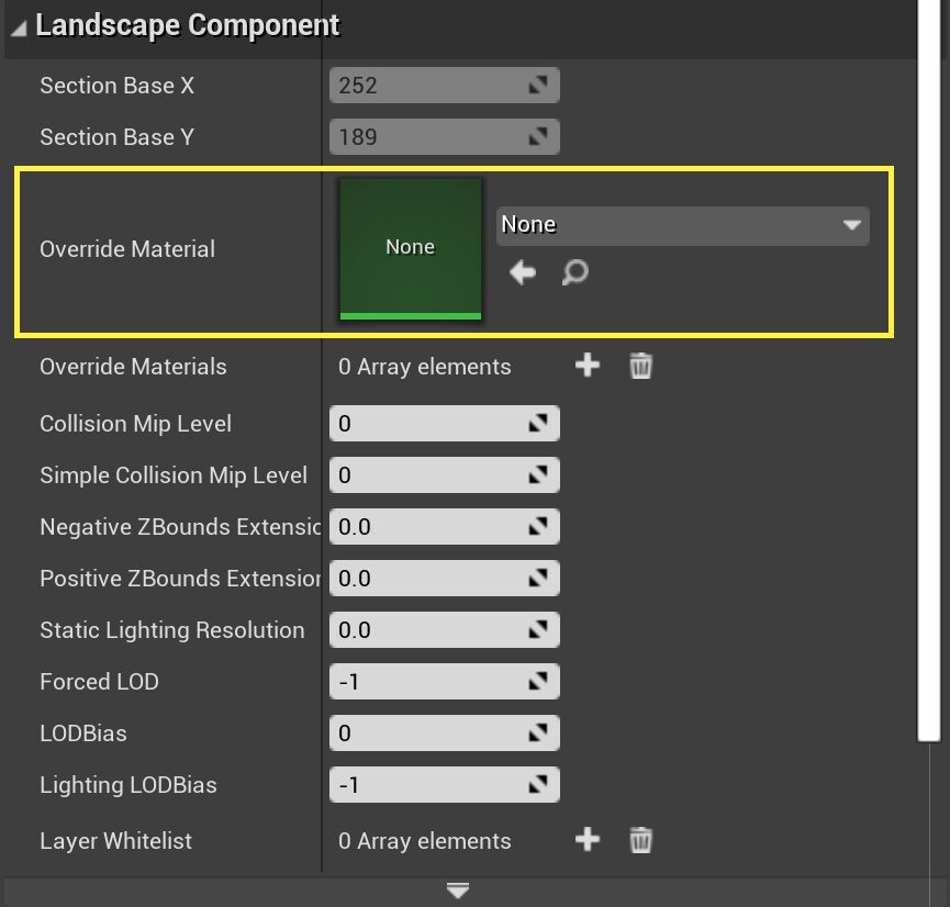 重载细节面板中的材质字段