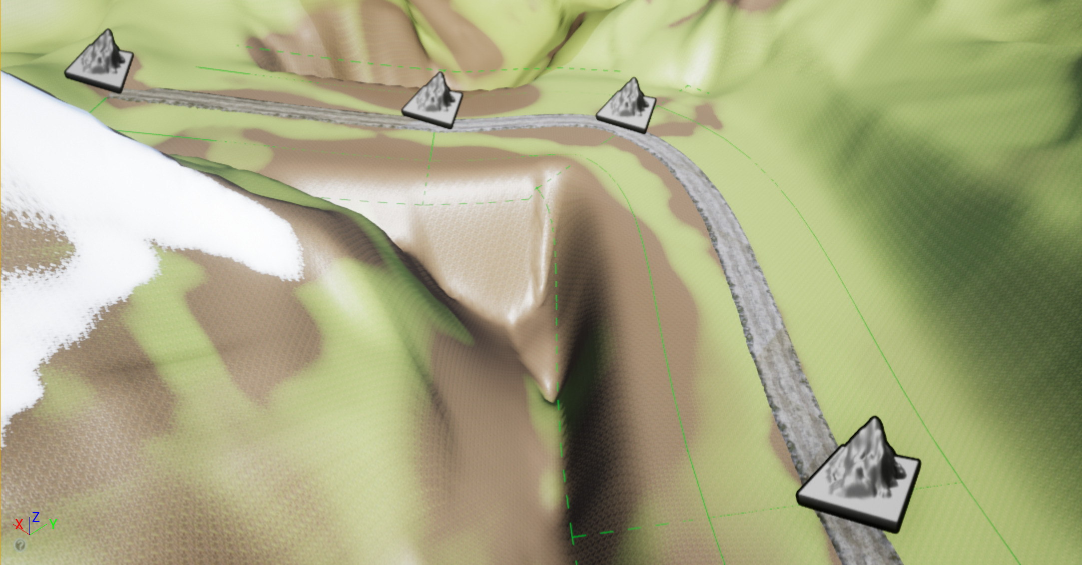 Editing Splines on a Landscape