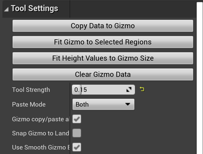 Copy and Paste tool properties