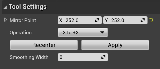 Mirror Tool properties