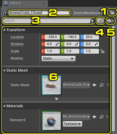 Level Editor Details Panel