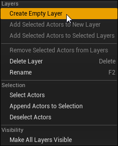 Create Empty Layer menu option
