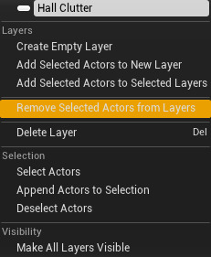 Remove Selected Actors menu option