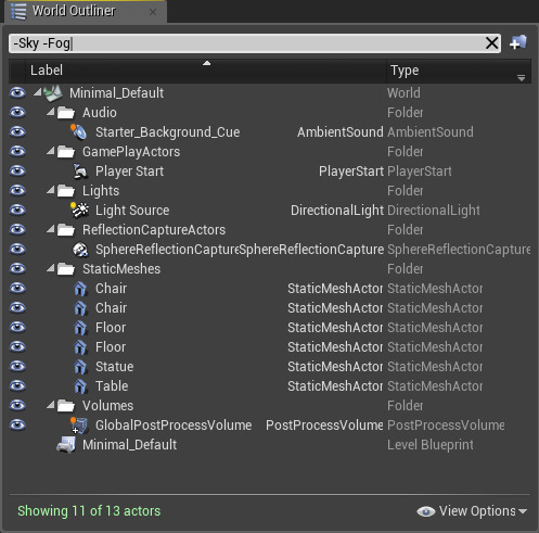 场景大纲视图搜索——排除词语