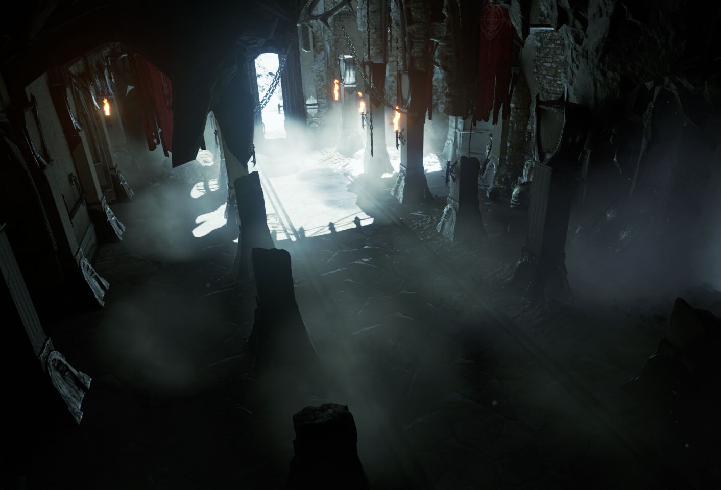 接收定向光源的静态阴影的半透明显示