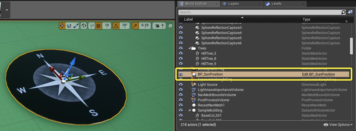 Select the BP_SunPosition