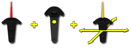 Aim Controller at Actor + Squeeze Trigger + Move Controller