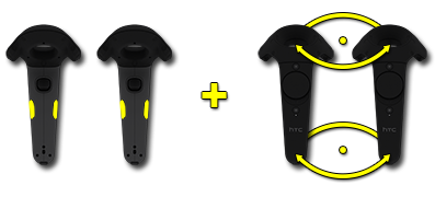 Press Side Buttons + Move Controllers Around Each Other