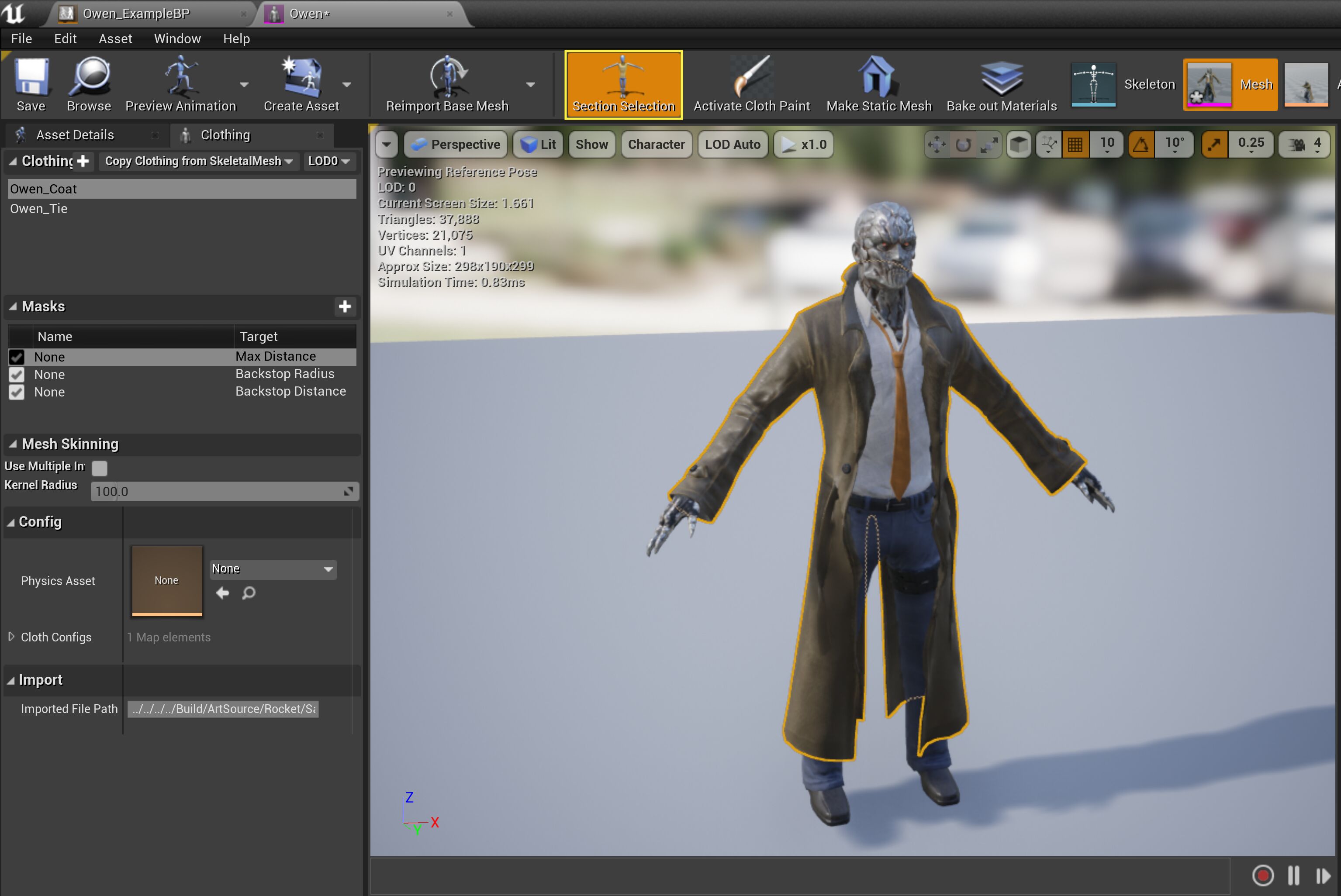 用户界面中高亮显示的"分段选择"（section selection）按钮