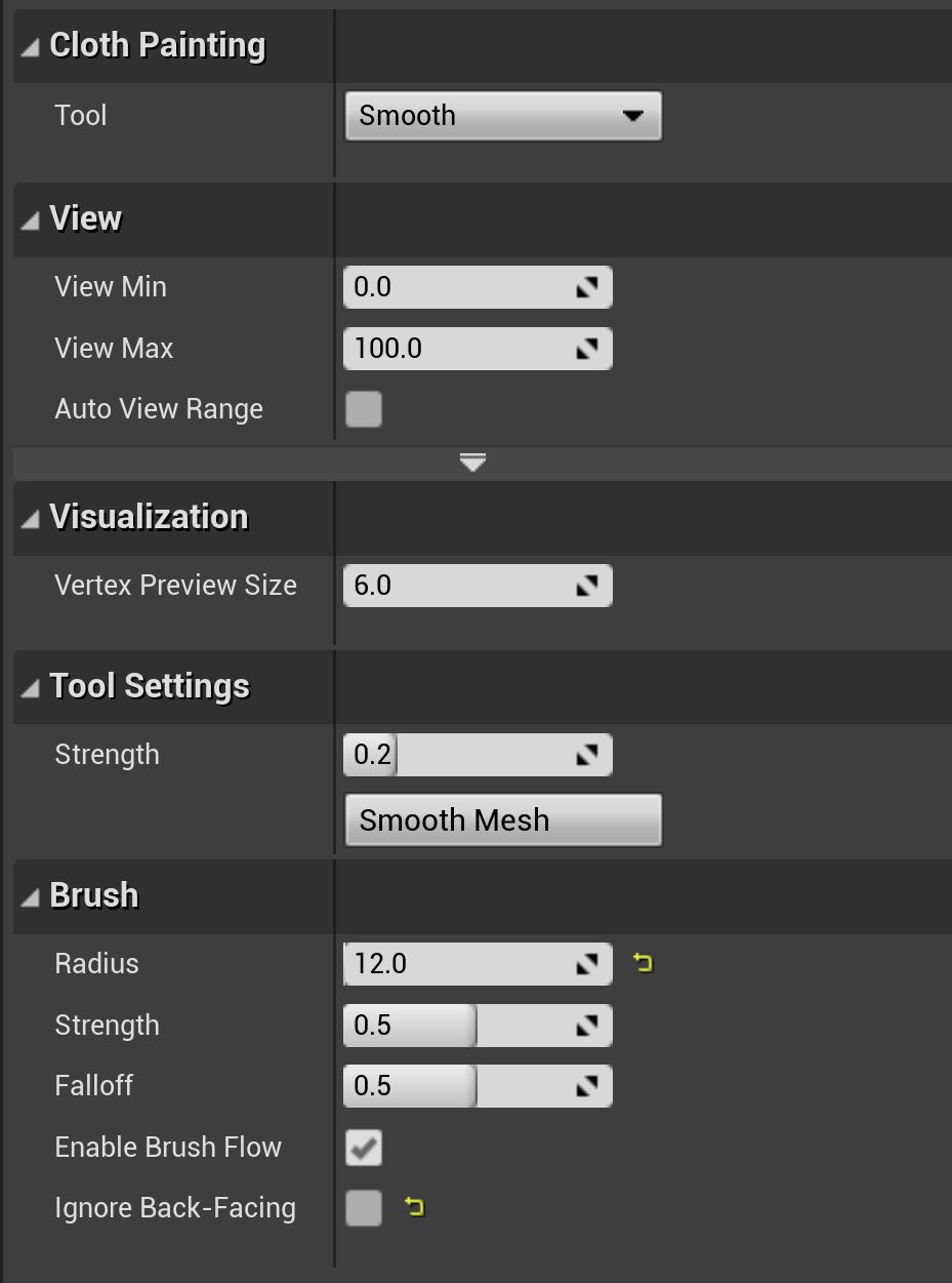 布料绘制的平滑属性