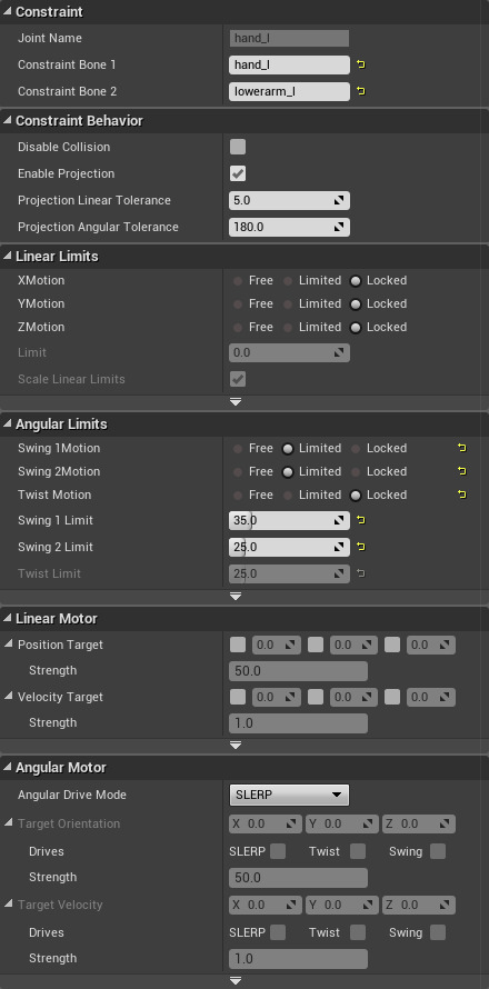 调整物理约束属性