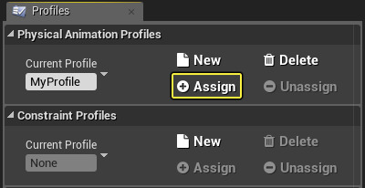 配置面板中的指定按钮