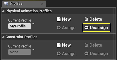 配置面板中的取消指定按钮