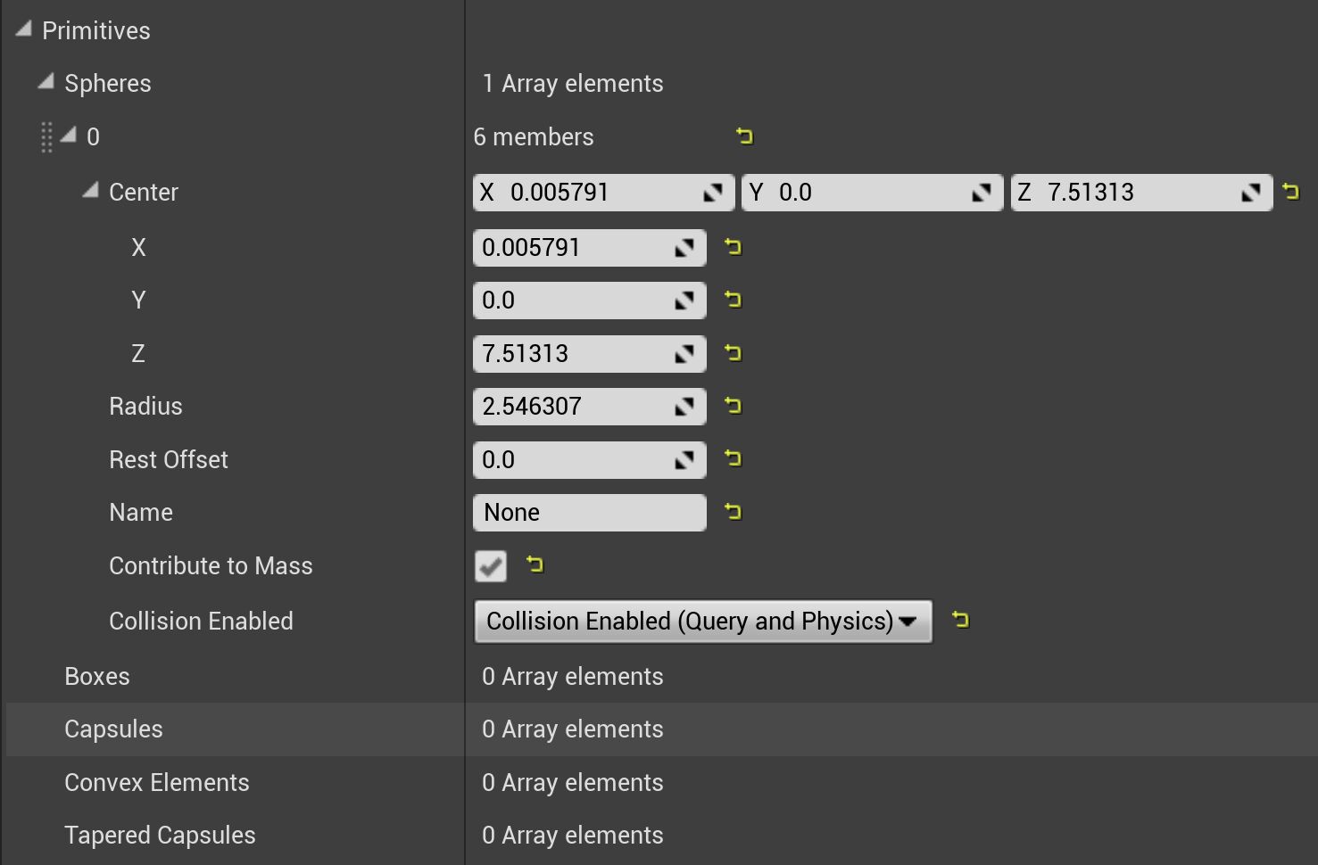 球体Primitive的形体设置细节