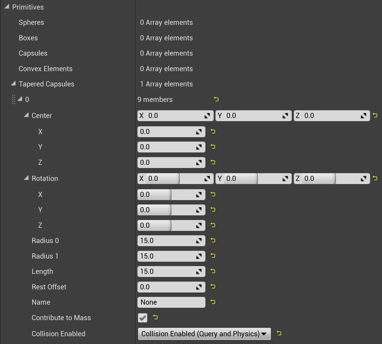 锥形胶囊体图元的形体设置细节