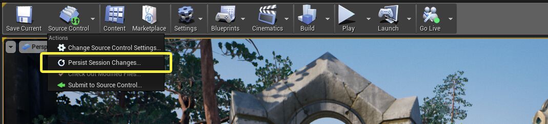 Persist Session Changes from the Toolbar
