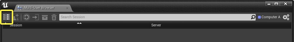 工具栏中的启动服务器图标