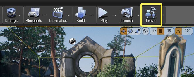 工具栏中已连接的多用户编辑器