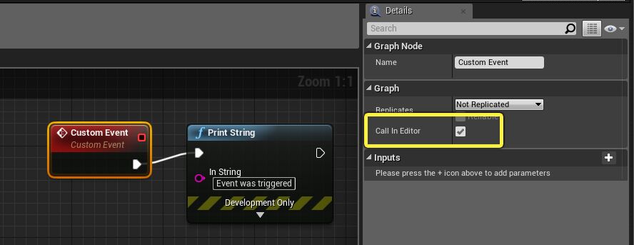 编辑器中的自定义事件调用