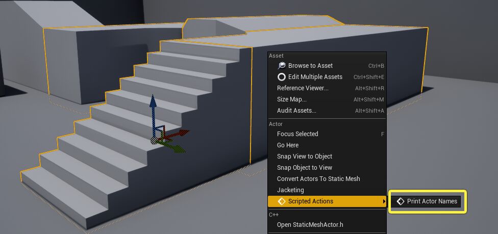 在选中Actor上运行脚本化操作