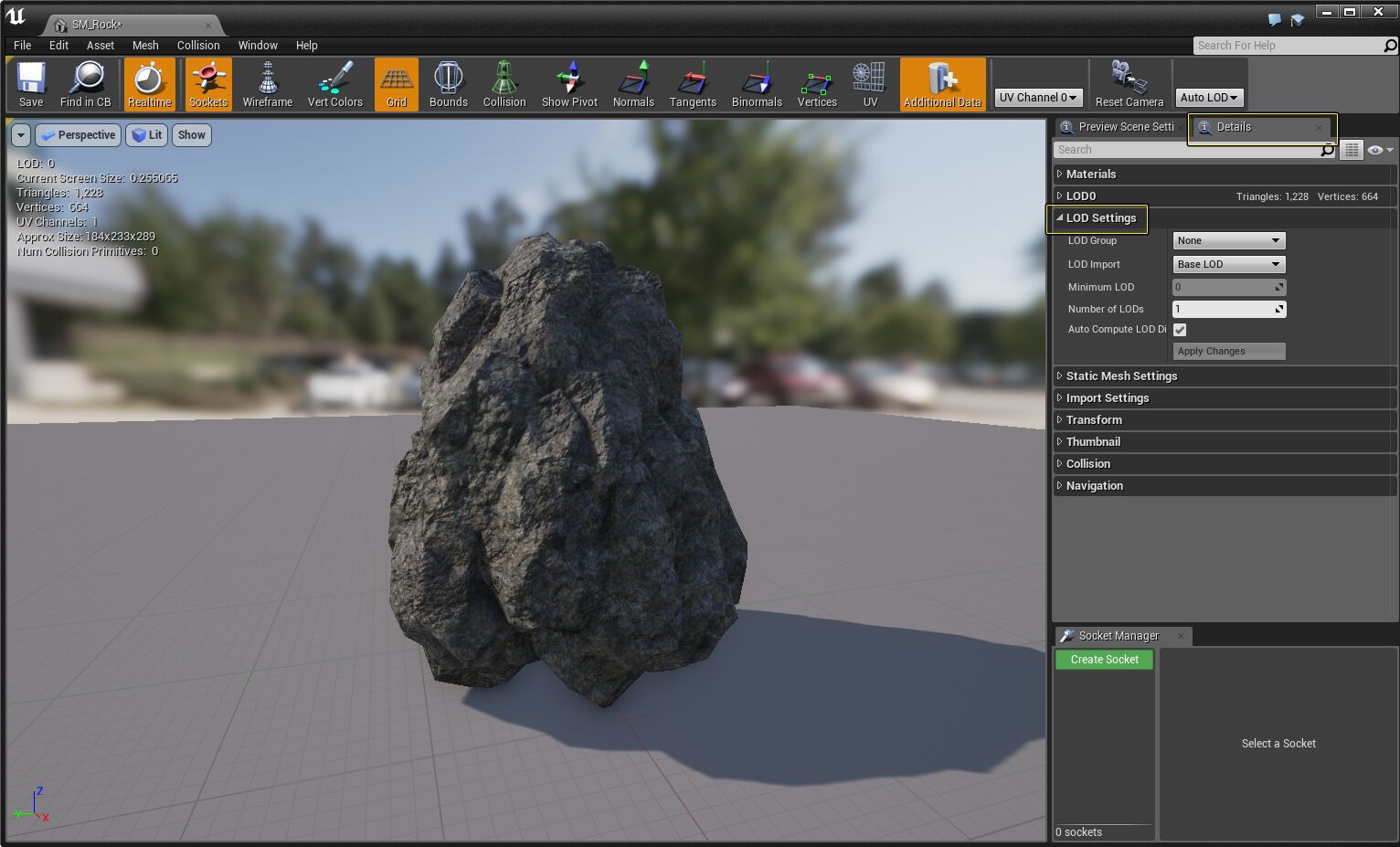 静态网格体中的LOD设置