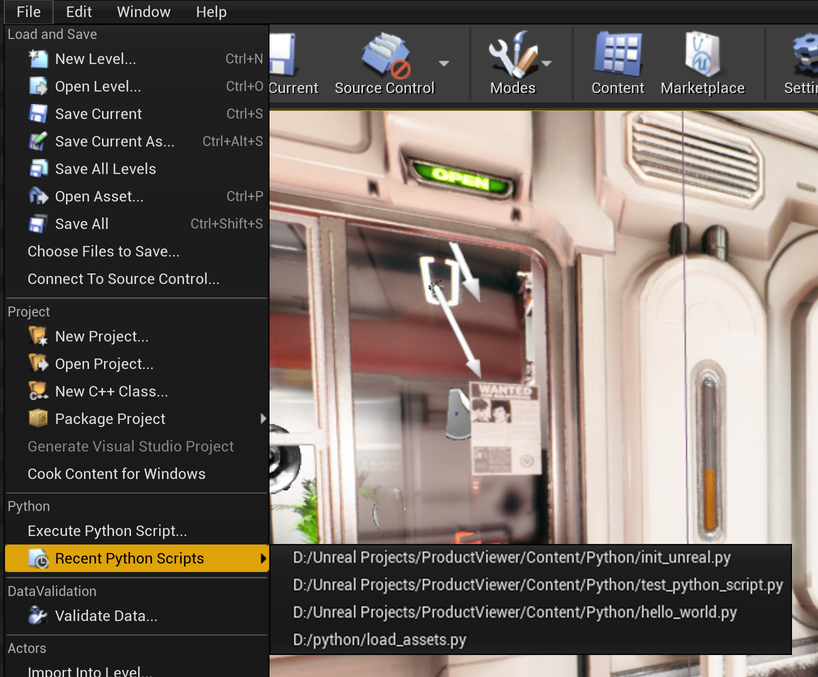 从文件菜单执行Python