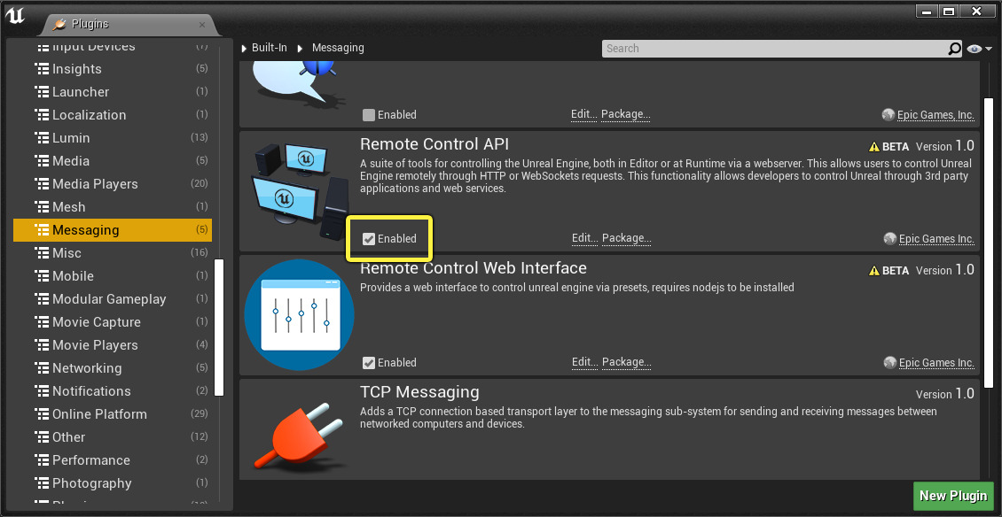 启用远程控制API插件