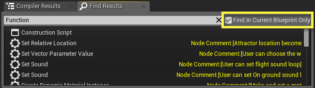 仅在当前蓝图中查找（Find In Current Blueprint Only）
