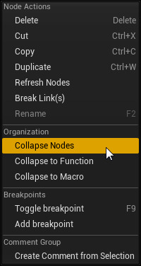Blueprint Collapse Nodes - Menu Option
