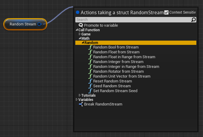 Random Stream Context Menu
