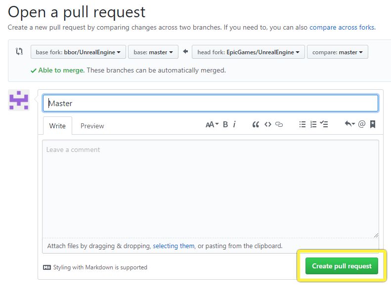 打开新的拉取请求